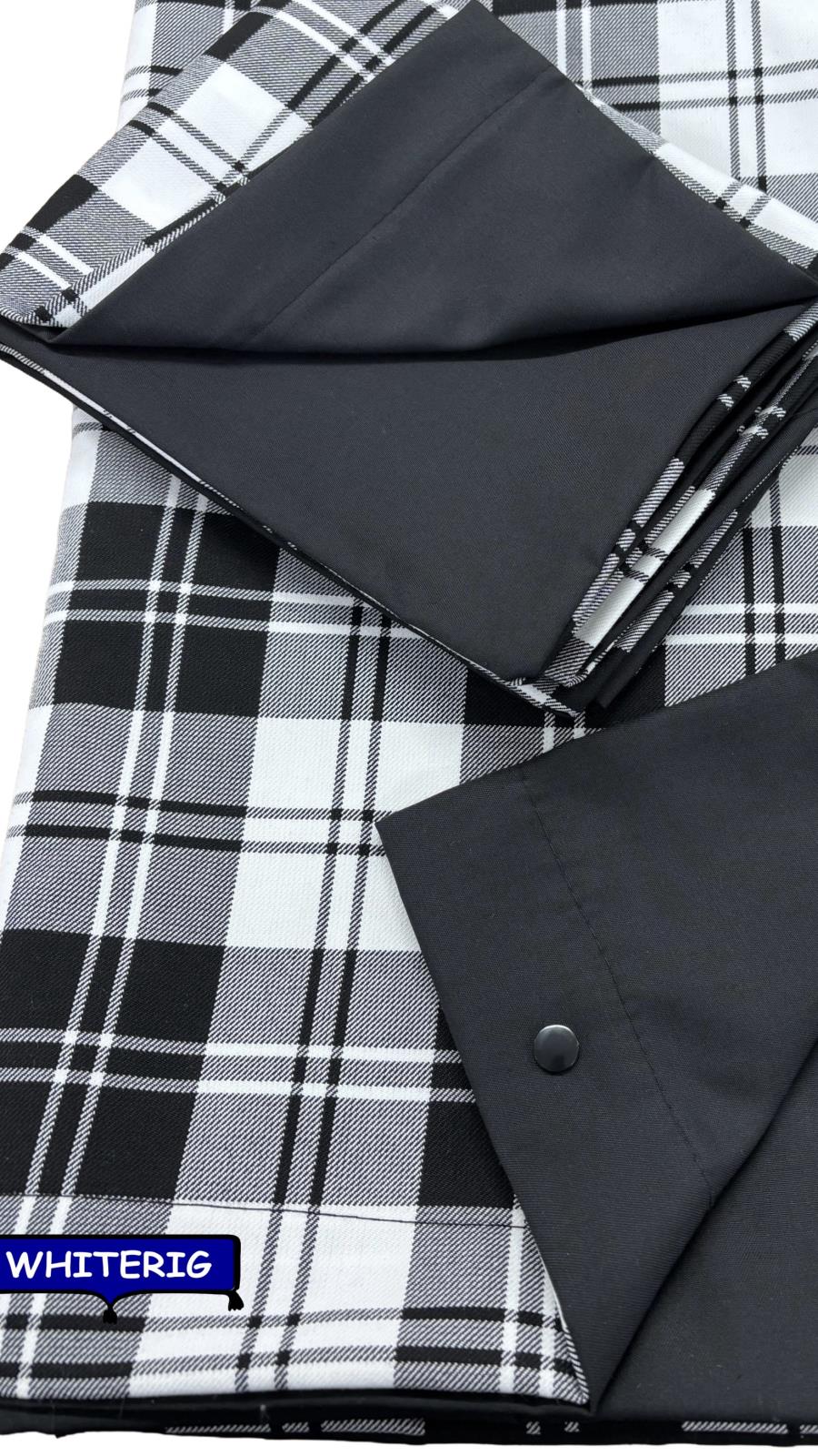 Single Duvet Set Grey Menzies black tartan 1013 Whiterig Truck Curtains